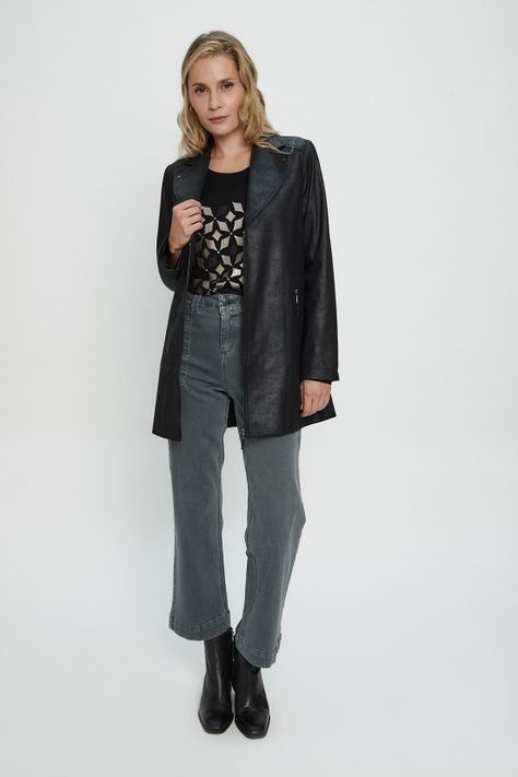 Trench Liso Negro Ma Griffe 17402224002102-0