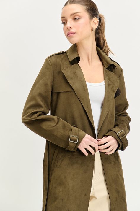 Trench Liso verde musgo iO 17404224002107-2