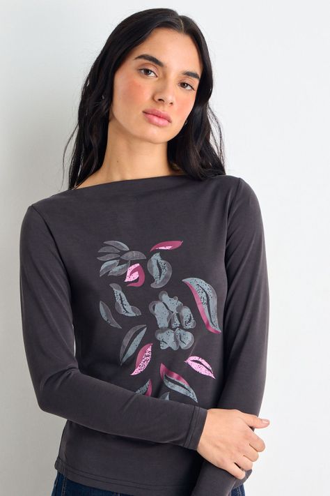 Polera Estampada Negro 14620125053102-0