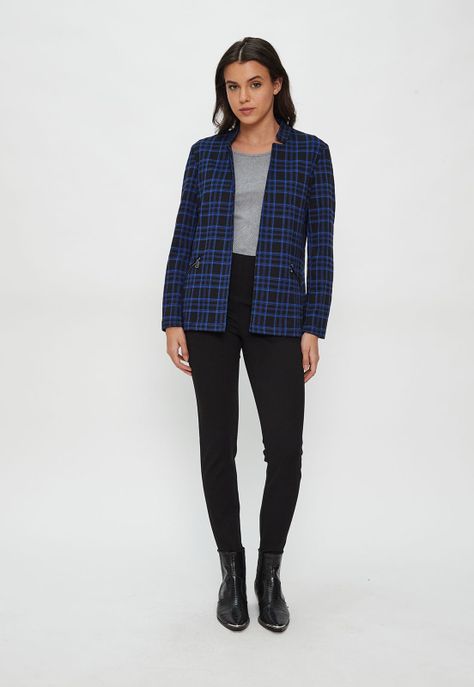 Blazer Sin Solapa Escoces Negro Ash 16107124002102-0