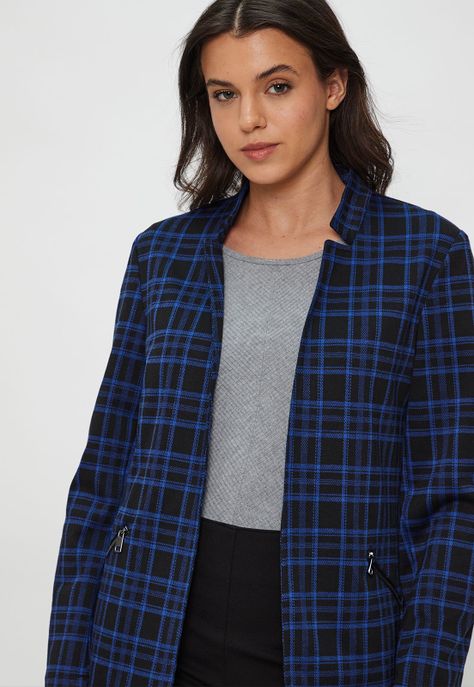 Blazer Sin Solapa Escoces Negro Ash 16107124002102-1