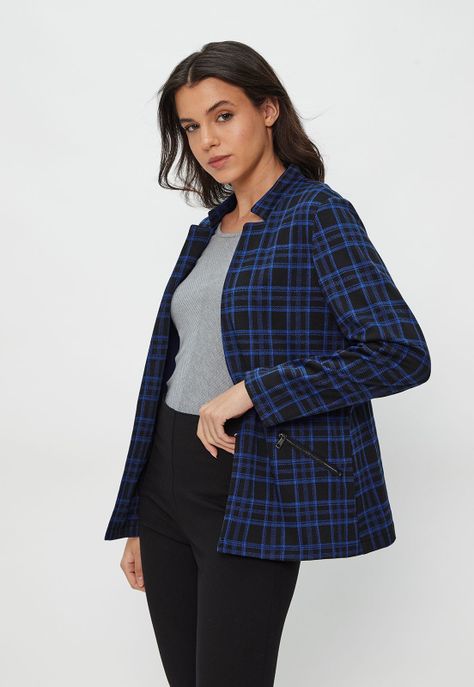Blazer Sin Solapa Escoces Negro Ash 16107124002102-3