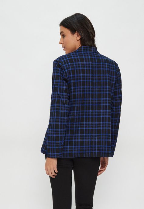 Blazer Sin Solapa Escoces Negro Ash 16107124002102-4
