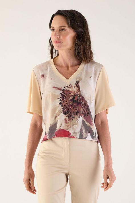 Polera Estampada Beige 14602125002106-0