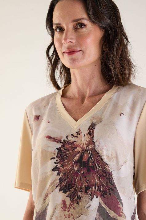 Polera Estampada Beige 14602125002106-1
