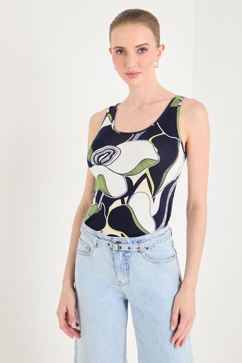 Polera Estampada Verde 14604224019107-0