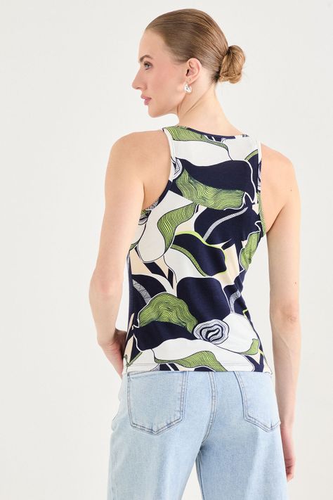 Polera Estampada Verde 14604224019107-2