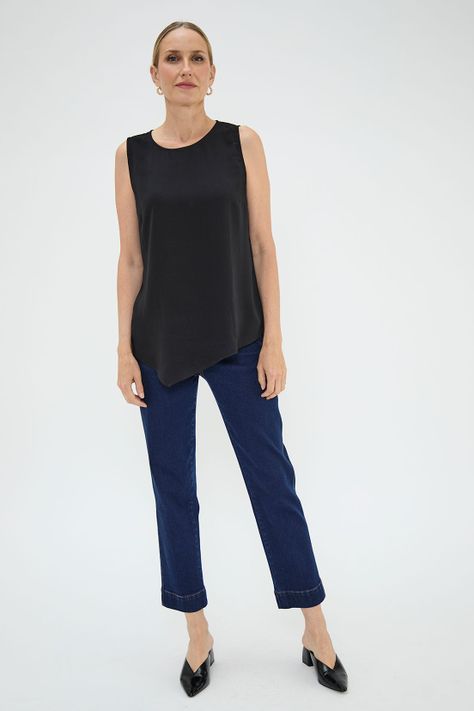 Blusa Sin Mangas Asimetrica Negro Ma Griffe 14002125050102-0