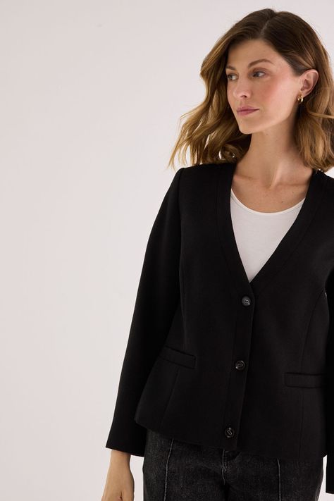 Blazer Escote V Negro 16002125004102-1