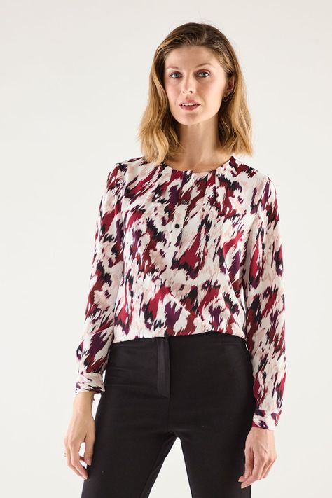 Blusa Estampada Cuello Redondo Negro 14102125057102-0
