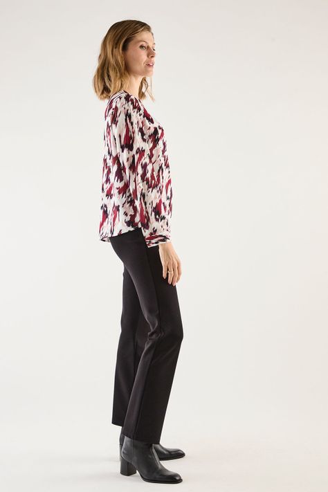Blusa Estampada Cuello Redondo Negro 14102125057102-2