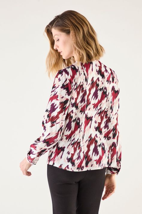 Blusa Estampada Cuello Redondo Negro 14102125057102-3