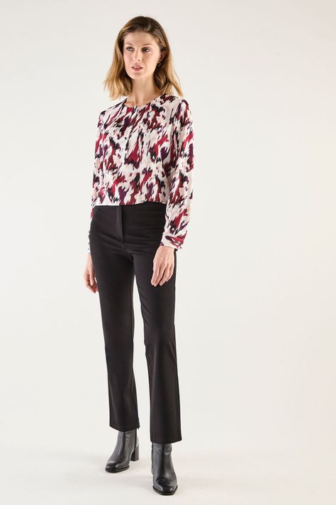 Blusa Estampada Cuello Redondo Negro 14102125057102-4