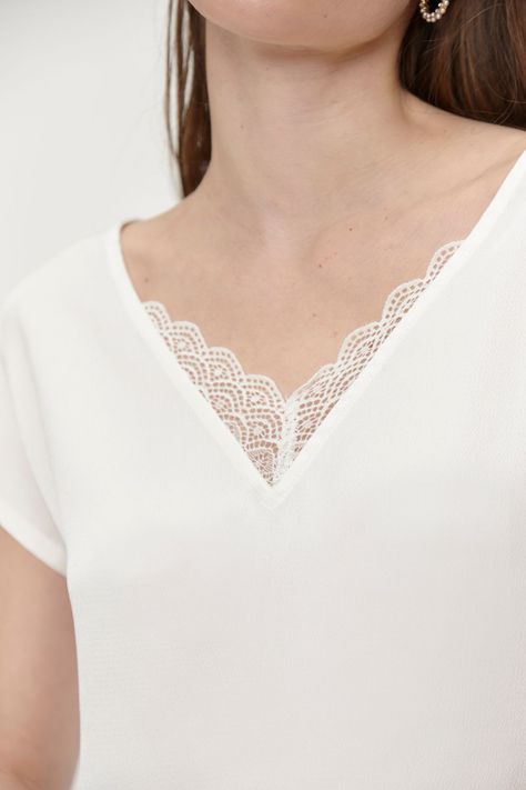 Polera Doble Tela Encaje Blanco Ash 14207224006105-1