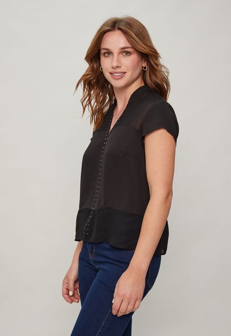 Blusa Con Transparencia Negro Ash 14007124005102-3