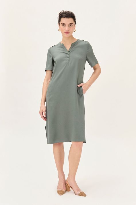 Vestido Tencel Verde Ma Griffe 13002224055107-0