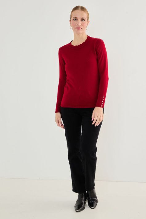 Tejido Cerrado Cuello Alto Rojo 18102125052103-0