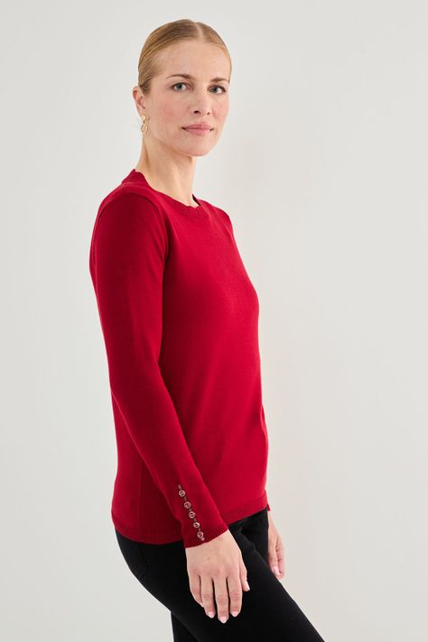 Tejido Cerrado Cuello Alto Rojo 18102125052103-2