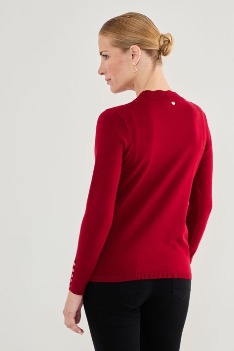 Tejido Cerrado Cuello Alto Rojo 18102125052103-3