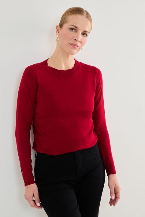 Tejido Cerrado Cuello Alto Rojo 18102125052103-1