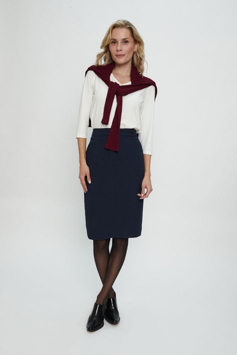 Falda Lisa Azul Ma Griffe 12002224050104-0