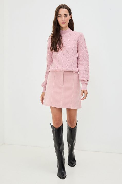 Sweater Liso Rosa 18120125017123-1