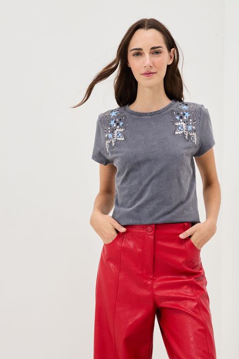 Polera Estampada Gris 14620125052163-0