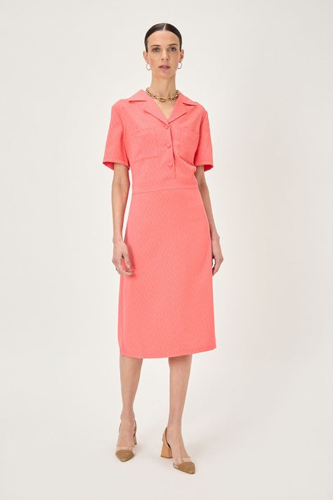 Vestido Bolsillos coral Ma Griffe 13002224054133-0