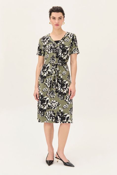 Vestido Escote En V Estampado Negro Ma Griffe 13102224002102-0
