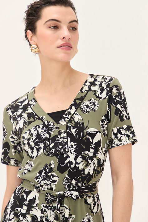 Vestido Escote En V Estampado Negro Ma Griffe 13102224002102-1