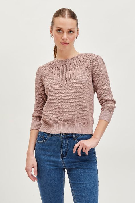 Sweater Liso Rosado iO 18120224003123-0