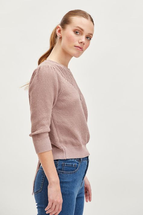 Sweater Liso Rosado iO 18120224003123-3