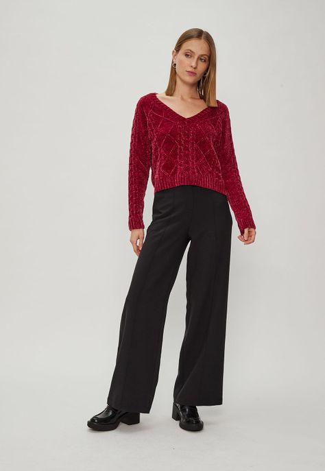 Sweater Liso Burdeo iO 18120124011112-2