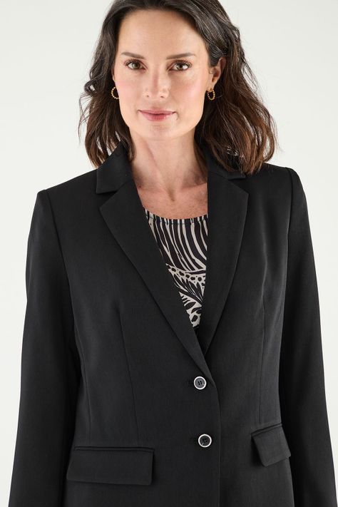 Blazer Dos Botones Negro Ma Griffe 16002125050102-1