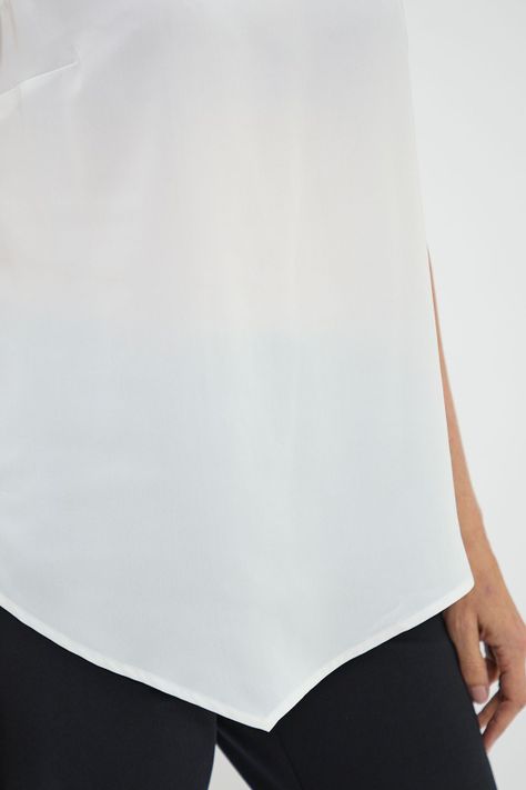 Blusa Sin Mangas Asimetrica Crudo Ma Griffe 14002125050105-1