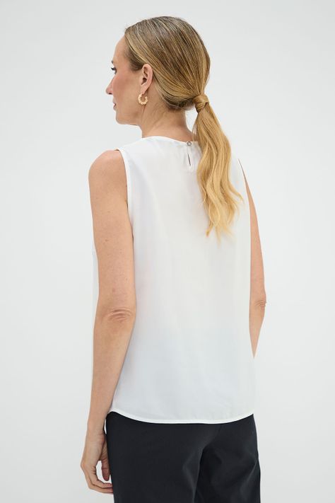 Blusa Sin Mangas Asimetrica Crudo Ma Griffe 14002125050105-3