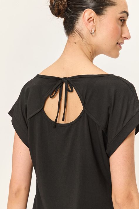 Polera Doble Tela Estampada Negro Ash 14307224003102-4