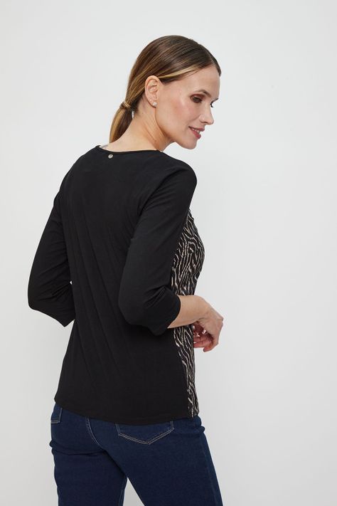 Polera Estampada Negro Ma Griffe 14602224051102-3