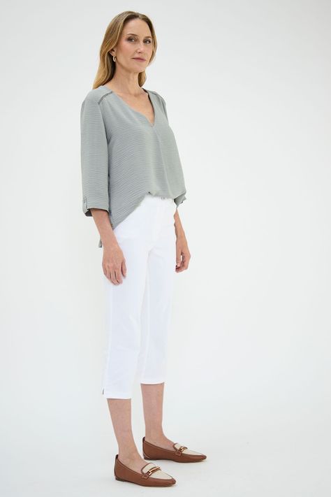 Blusa Escote En V Verde Ma Griffe 14002224007126-2