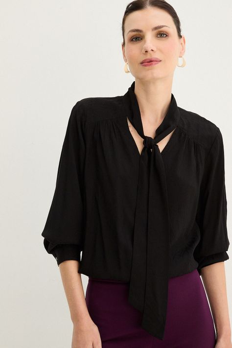 Blusa Con Lazo Negro 14002125057102-4