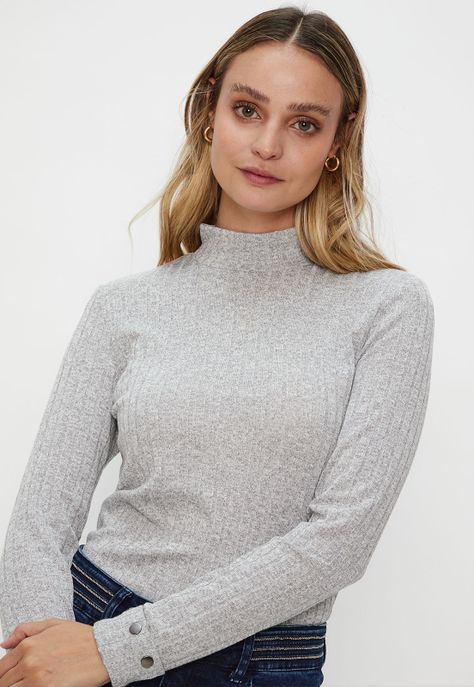 Polera Rib Lisa Gris Ash 14207124009113-1