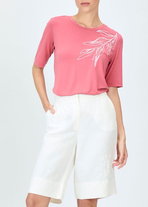 Polera Bordado Rosado Ma Griffe 14602224056123-0