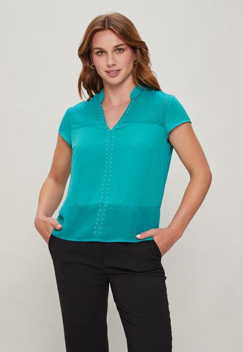 Blusa Con Transparencia Calipso Ash 14007124005217-0