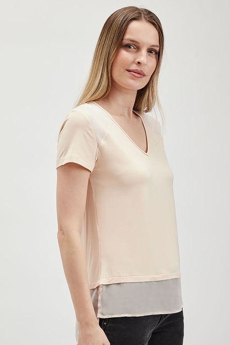 Polera Doble Tela Lisa Rosado Ash 14207224007123-2