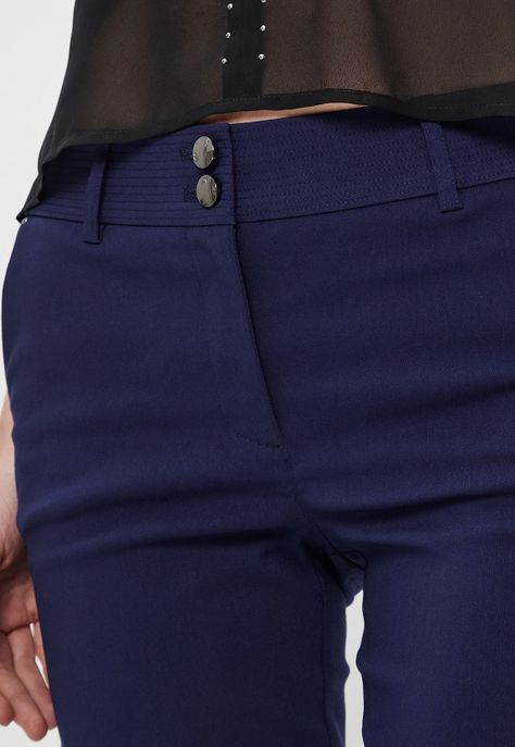 Pantalon Recto Pretina Con Pespuntes Azul Ash 11007124053104-2