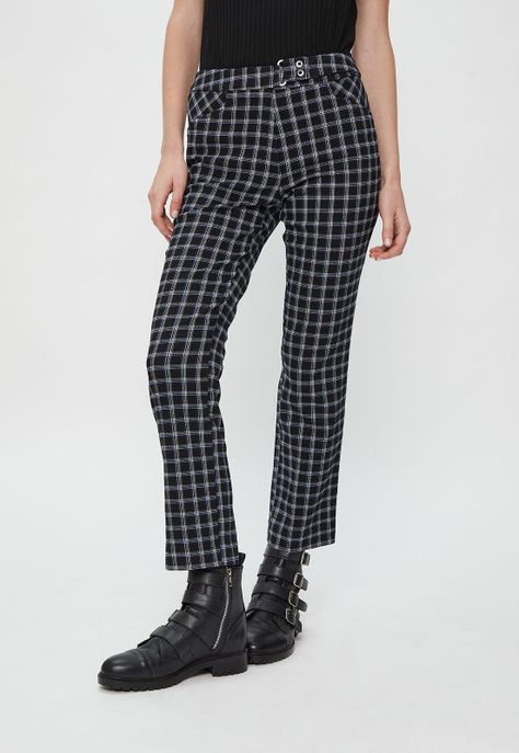 Pantalon Escoces Recto Negro Ash 11107124003102-1