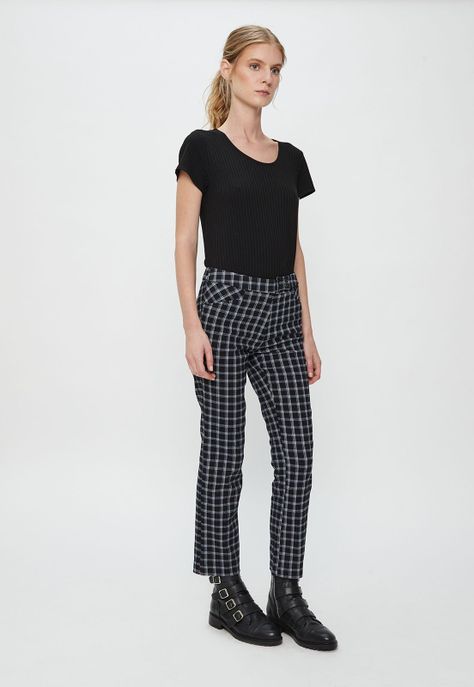 Pantalon Escoces Recto Negro Ash 11107124003102-3
