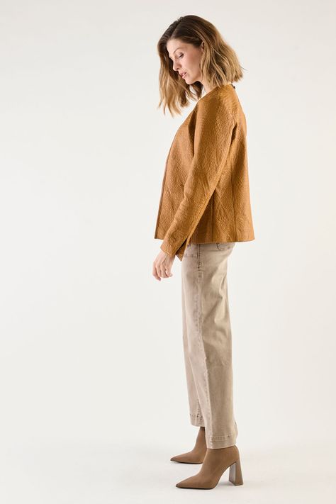 Chaqueta De Pu Con Diseño Cafe 17502125005129-2