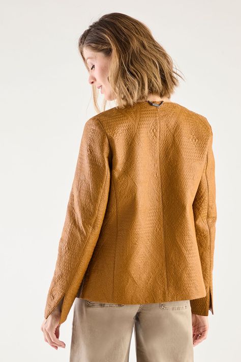 Chaqueta De Pu Con Diseño Cafe 17502125005129-3