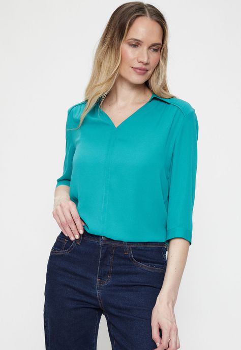 Blusa Lisa Verde Ma Griffe 14002224053217-0